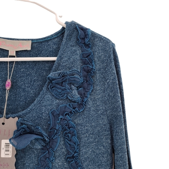 Pretty Angel Women's Assymetric Applique Linen Blend Tunic Fairycore Top - M - Picture 3 of 8